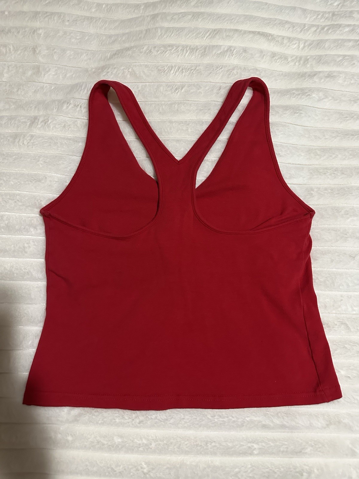 Moda International Y2K Racerback Tank Top With Built In Bra Size S Made In USA