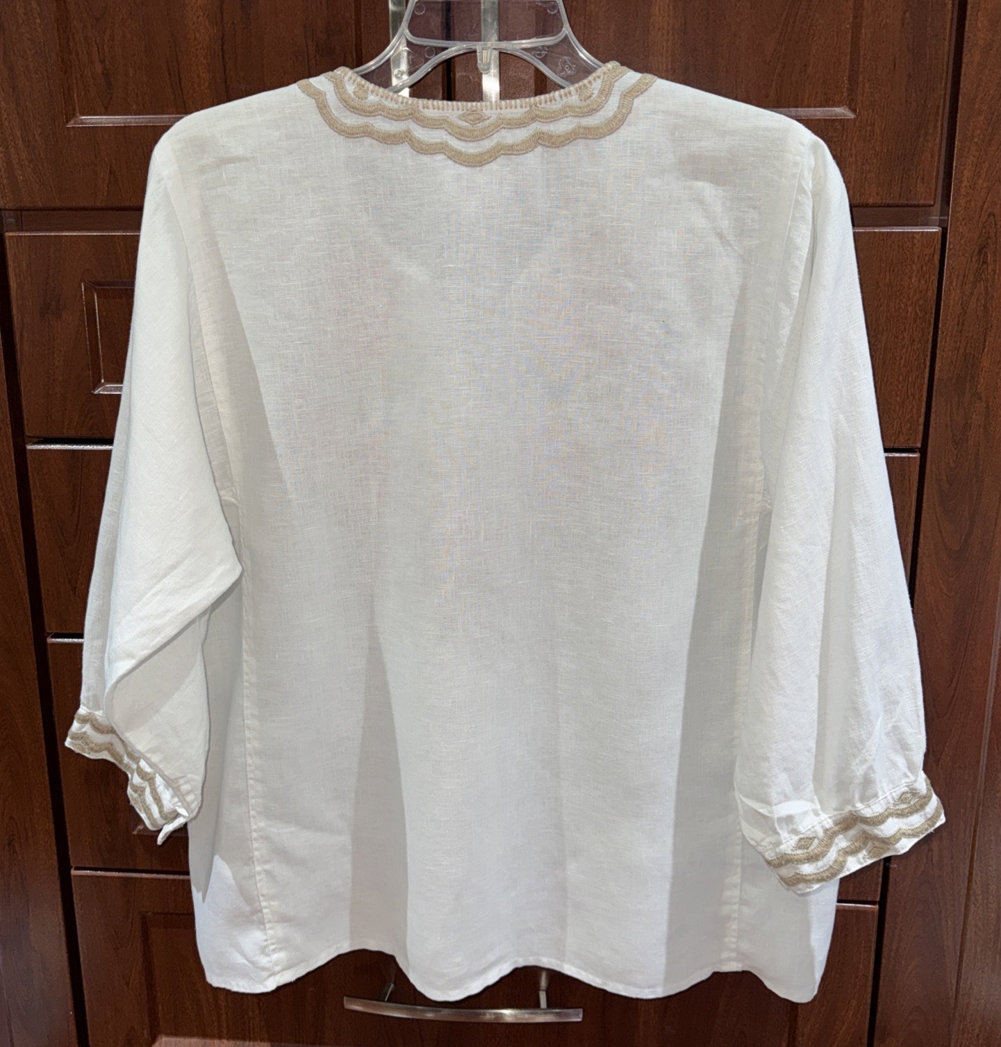 🌺Beautiful Johnny Was S (Oversized) Cecile Embroidered Linen Top EUC