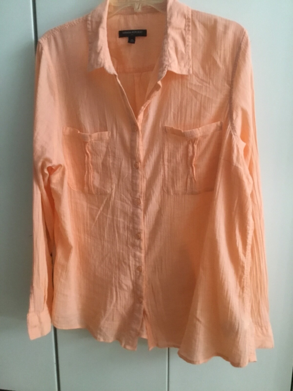 Banana Republic Long Sleeve 100% Cotton Shirt in Orange Sz XL $29.99 Now $19.99