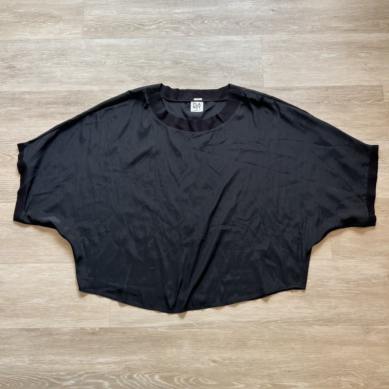 Planet by Lauren G Black Polysilk Blouse Top Women’s-Size 2