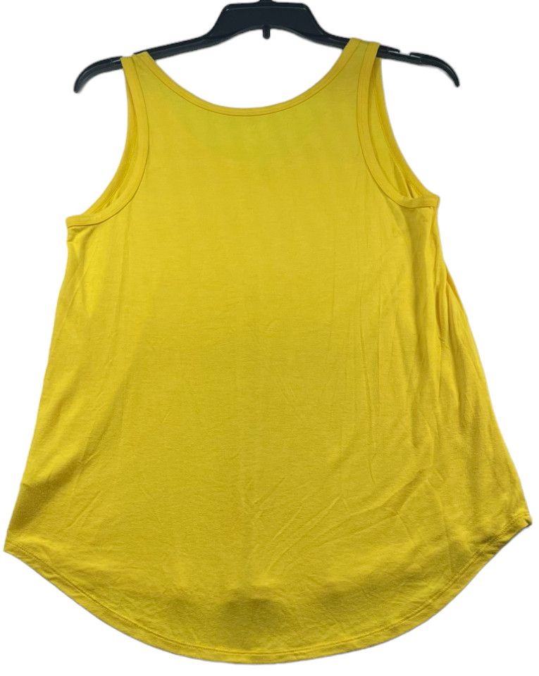 A New Approach Tank Top Womens size Large Yellow Vneck Sleeveless