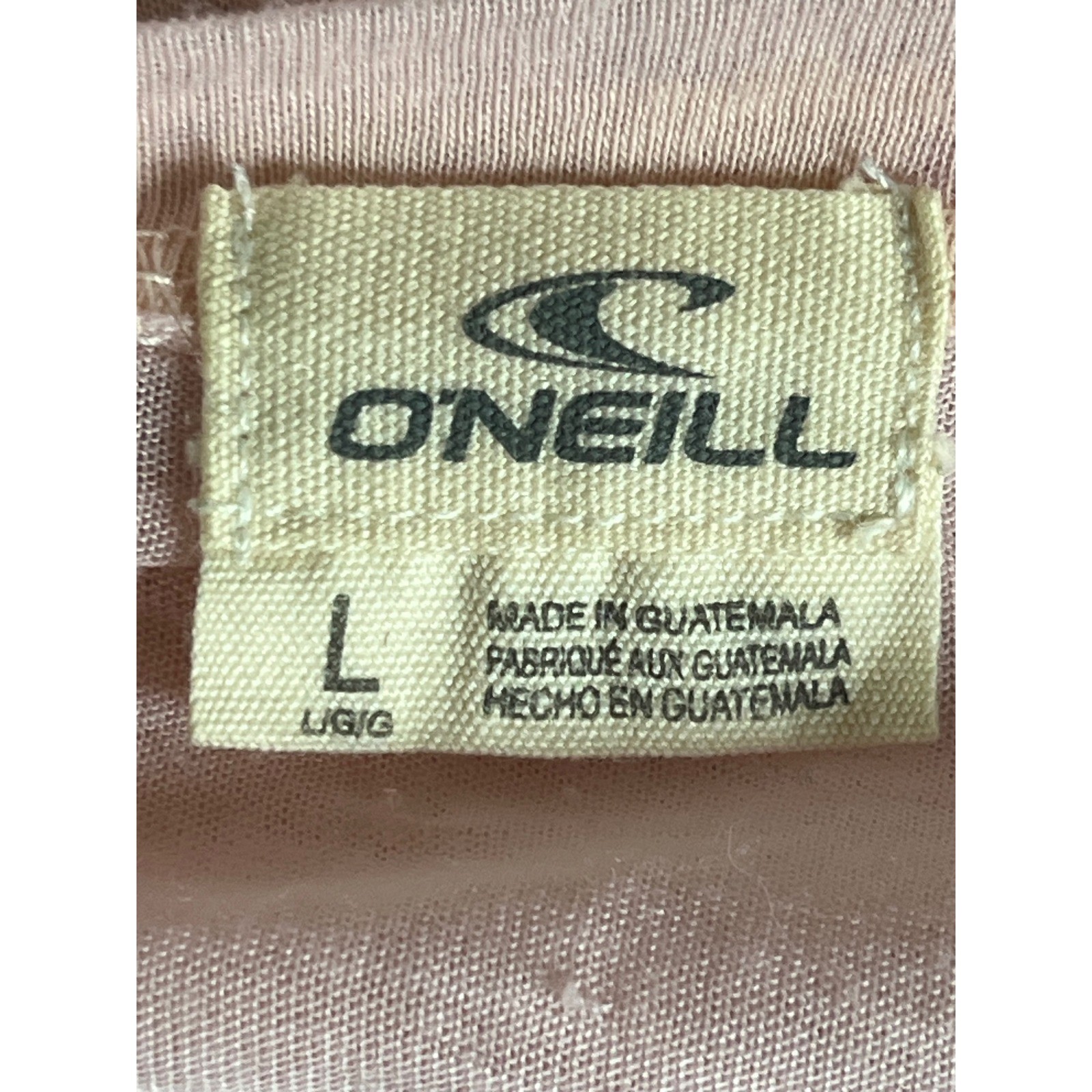 O’Neill Graphic Tee Womens Large Wolf Geometric Scoop Neck Pink Short Sleeve L