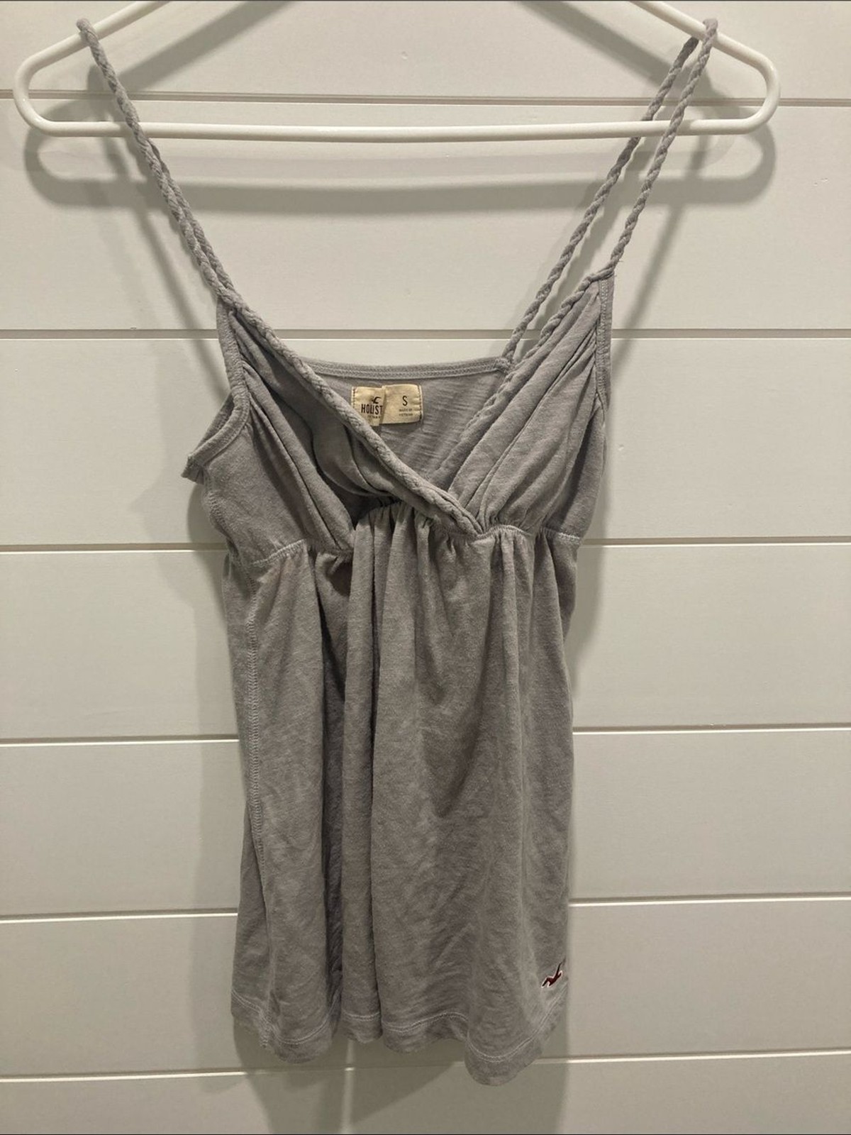 Vtg Y2K Hollister Grey Babydoll Cami Braided Tank Top-Size Small- GUC-Bella Swan