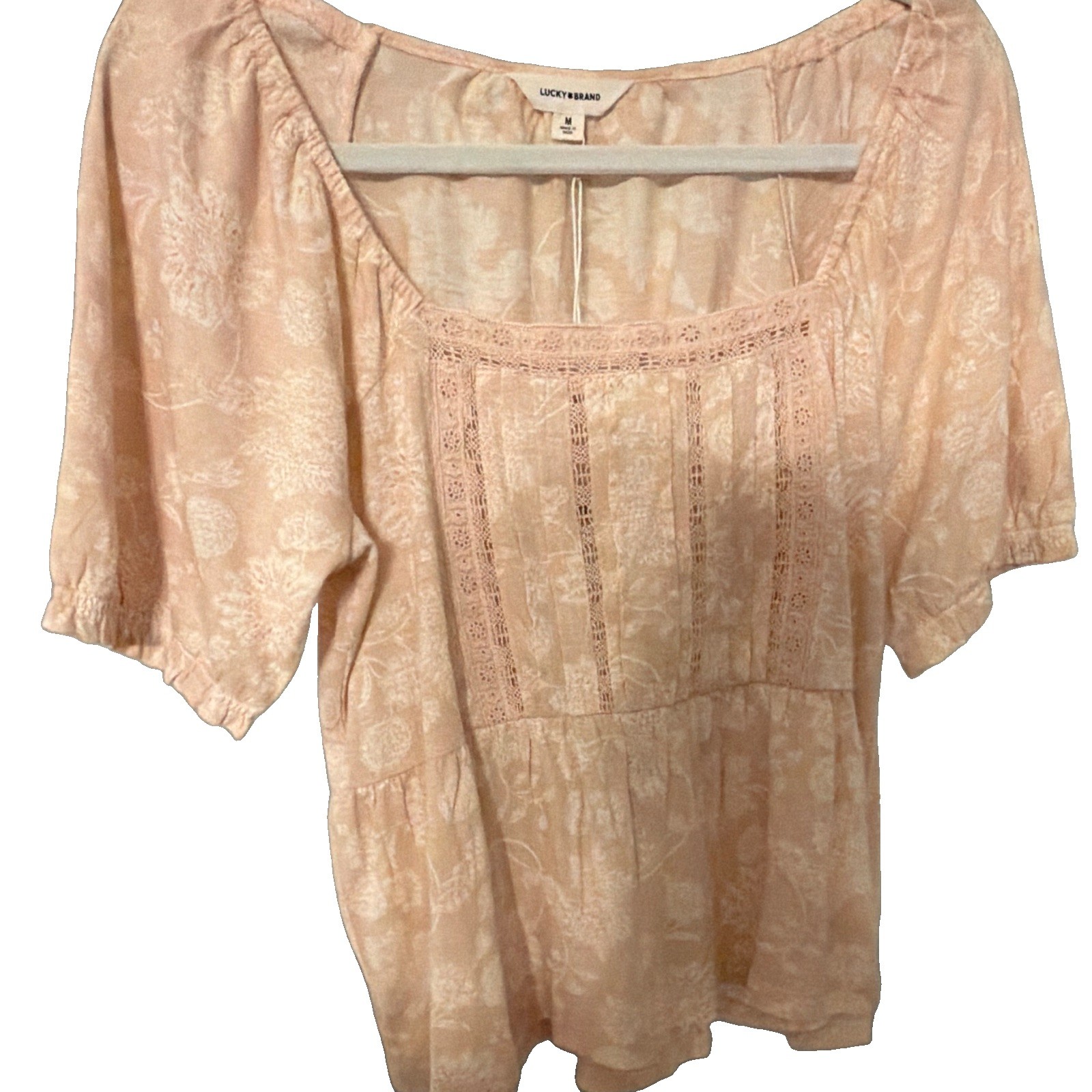 ✨NEW! Lucky Brand Pink Floral NWT Blouse MEDIUM! ✨
