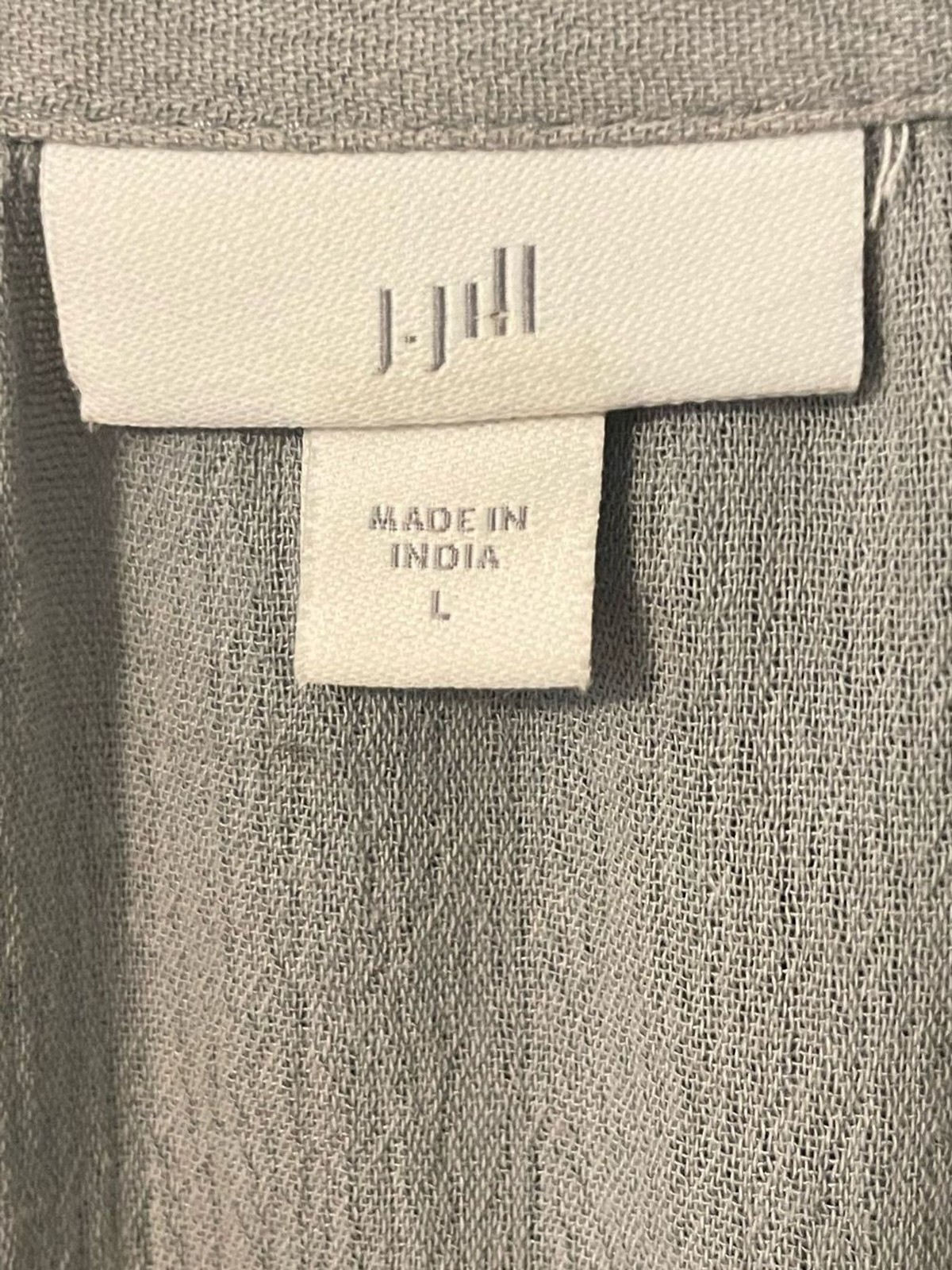 J. Jill Ombré Gray Tie Front Button Down Blouse Cotton Viscose Size Large