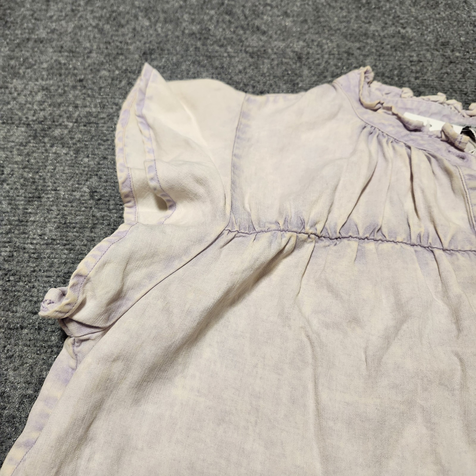 Rails Ruthie Top Womens Medium Lavender Acid Wash Button Up Linen Blend Romantic