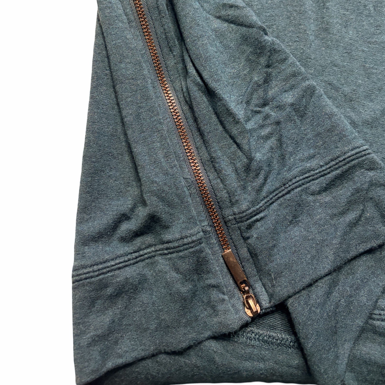 Marty M Side Zippers Buttery Soft Teal Long Sleeve Flowy T Size M/L