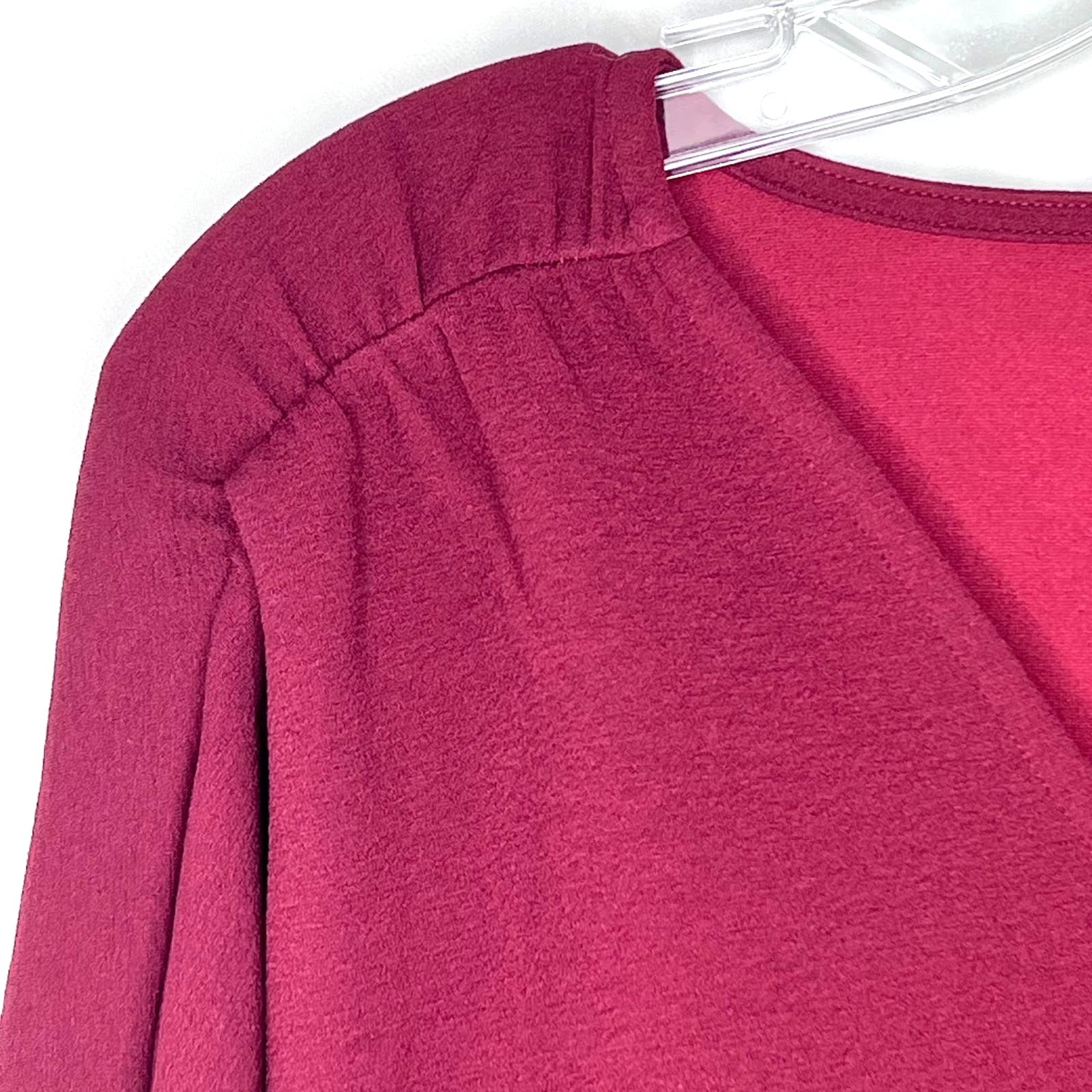 New Alfani Size Large Red Balloon Long Sleeve V-Neck Blouse Top