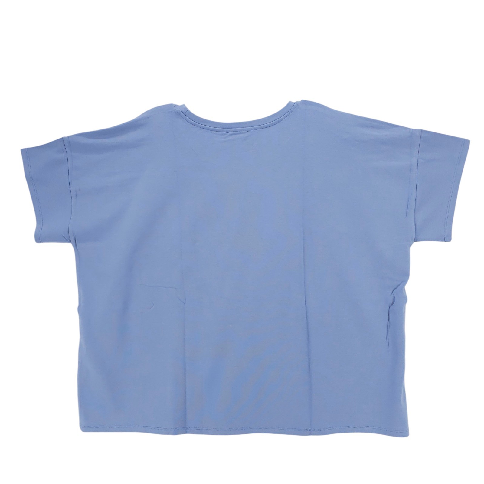 NWT EILEEN FISHER Stretch Jersey Knit Bateau Neck Box Top MARNA Blue MEDIUM
