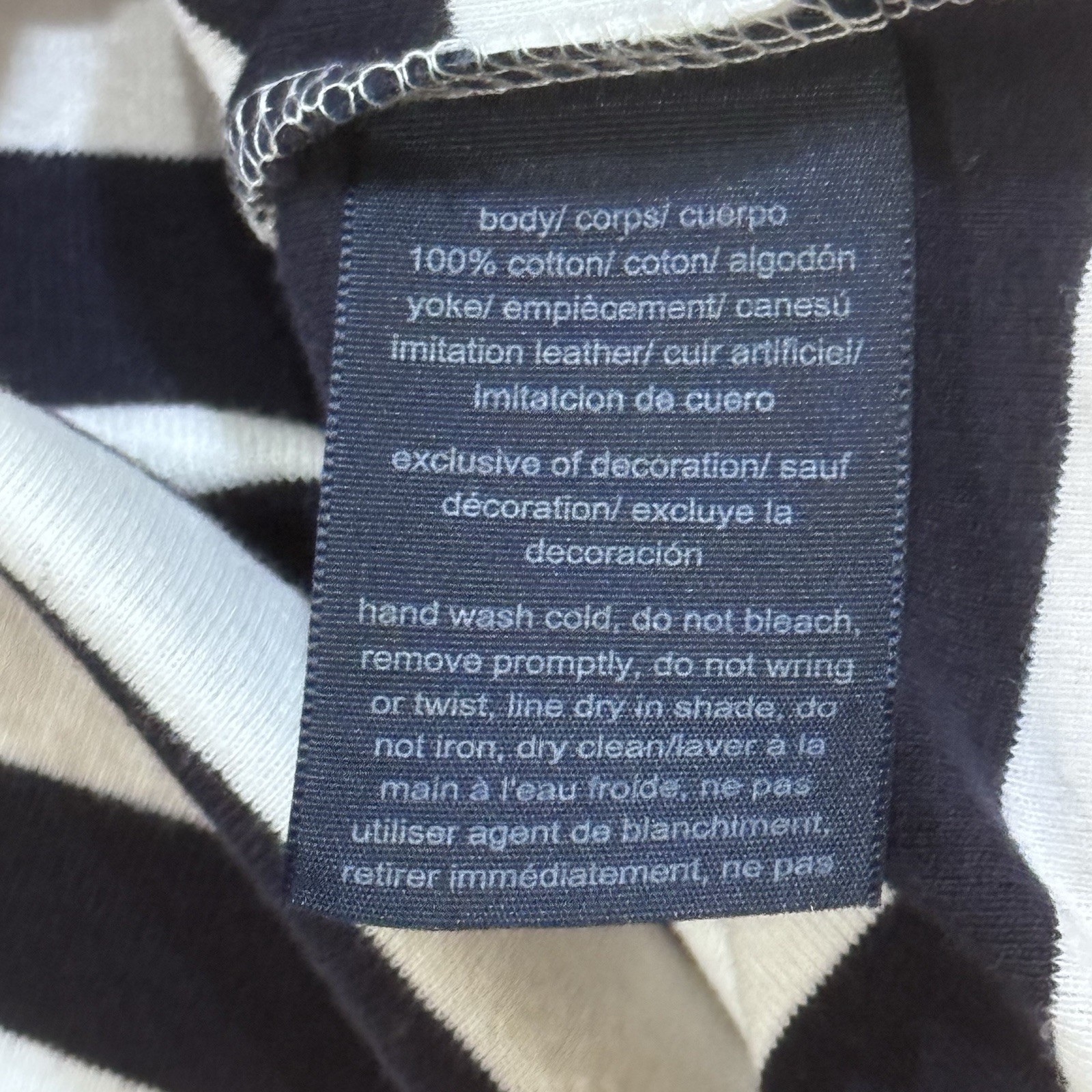 Womens Tommy Hilfiger Gray & Black Striped Boat Neck Shirt 100% Cotton Medium