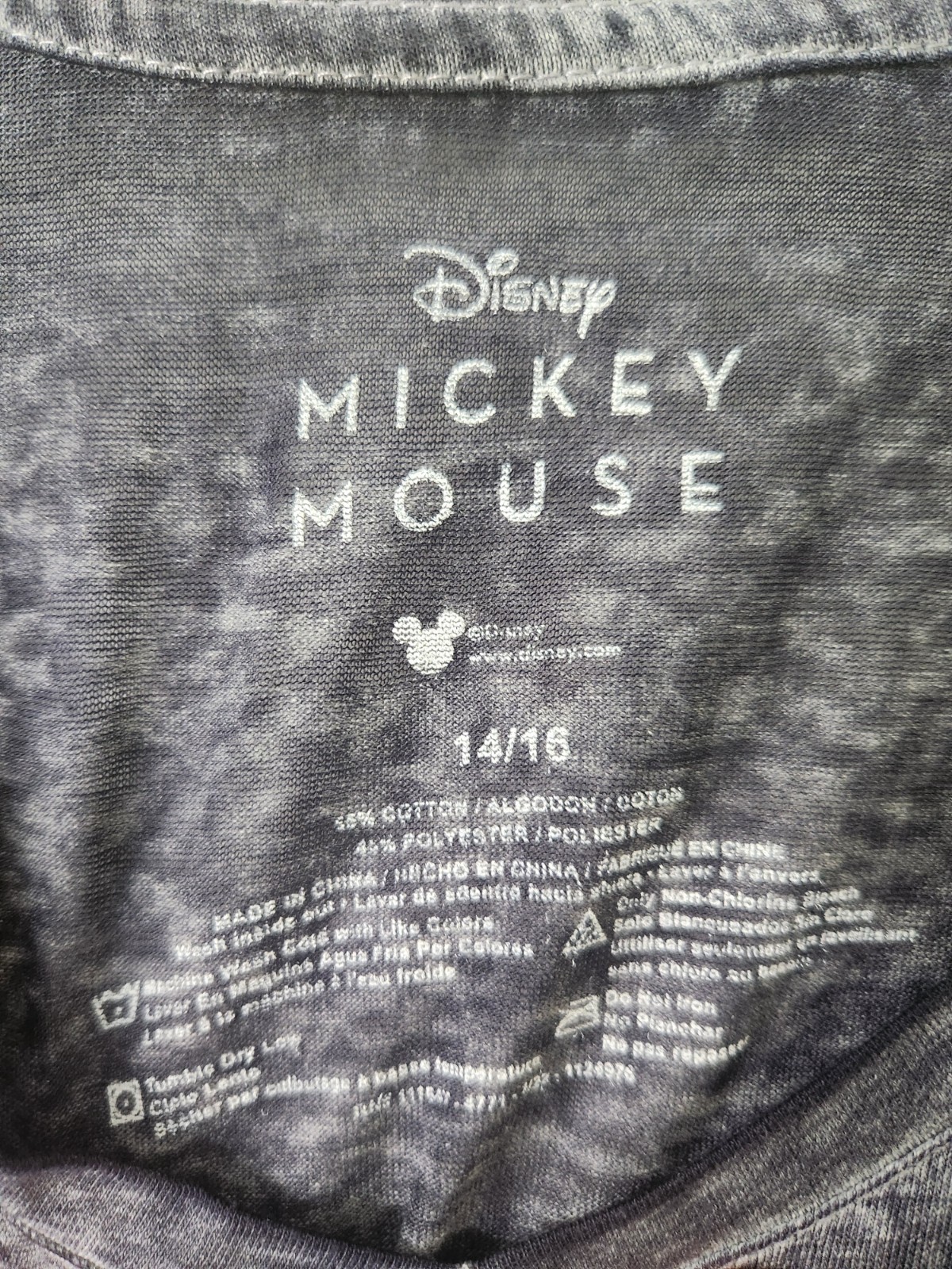 Disney Mickey Mouse Gradient Mandala Tee – Charcoal Gray Women’s XL