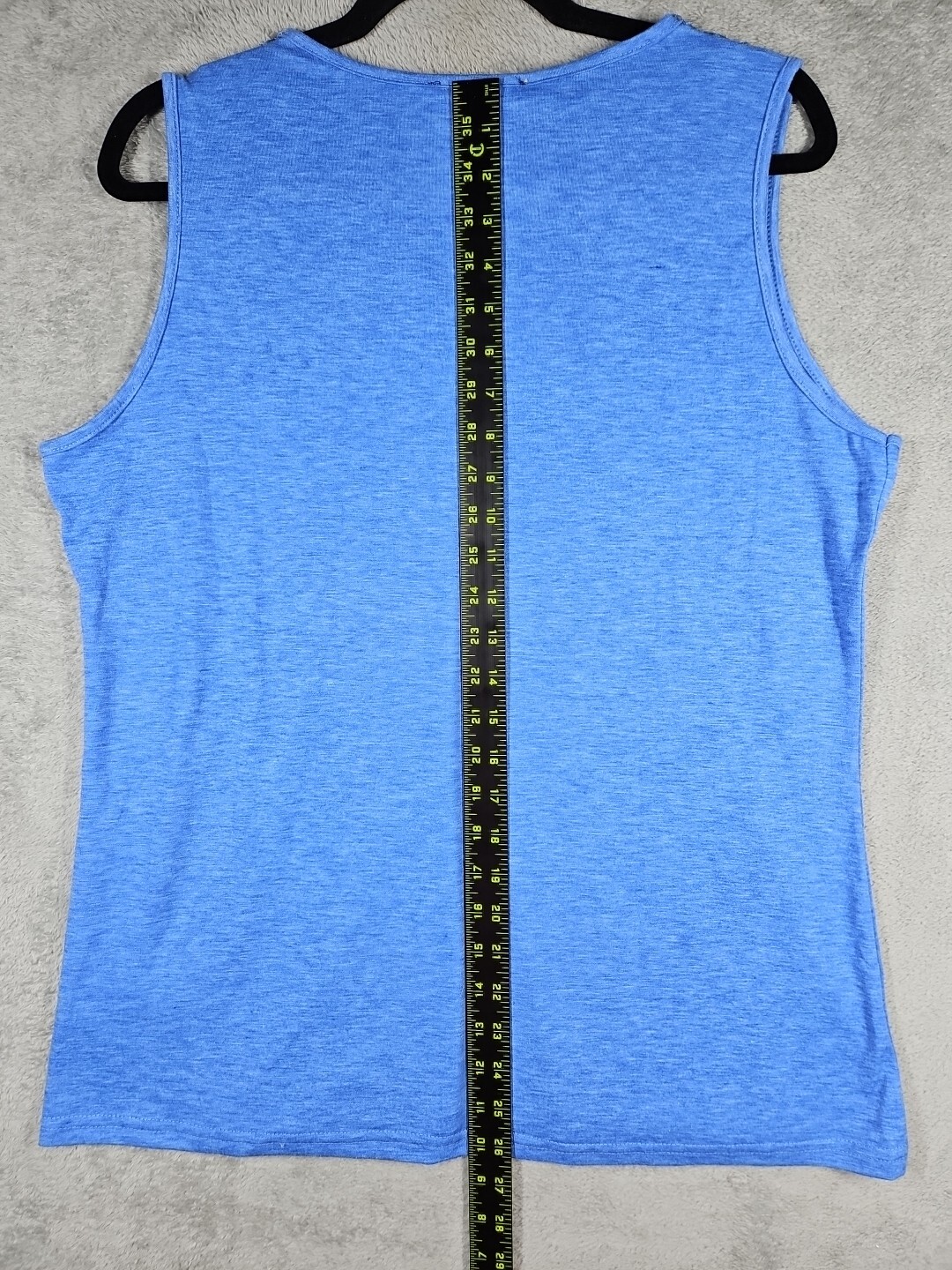 Baishenggt NWT Women Blue Tank Top, Crochet V-Neckline Pullover Stretch Size XL