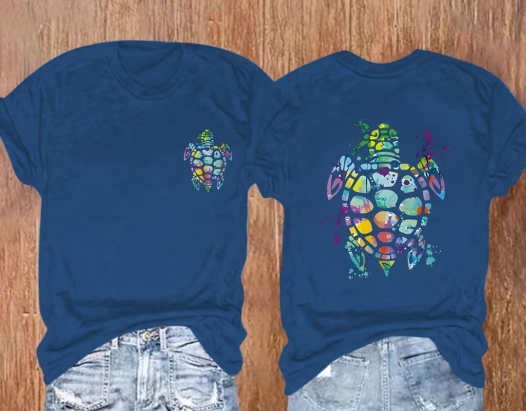 Turtle tshirt in blue XL