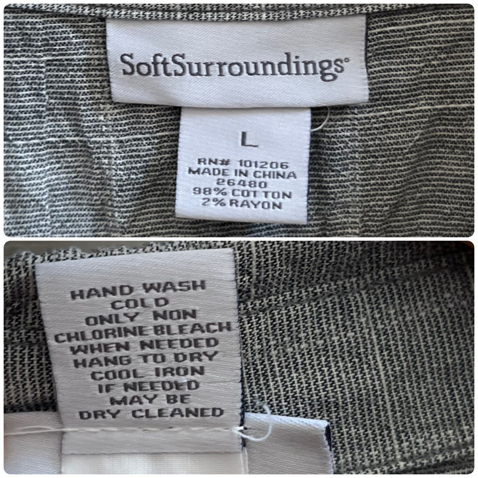 Soft Surroundings Wrinkle Crinkle Effect Roll Tab Sleeves Button Up Top Large