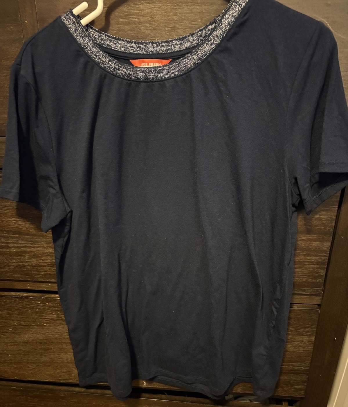 JOE FRESH Blouse With Sparkly Trim Collar Size XL