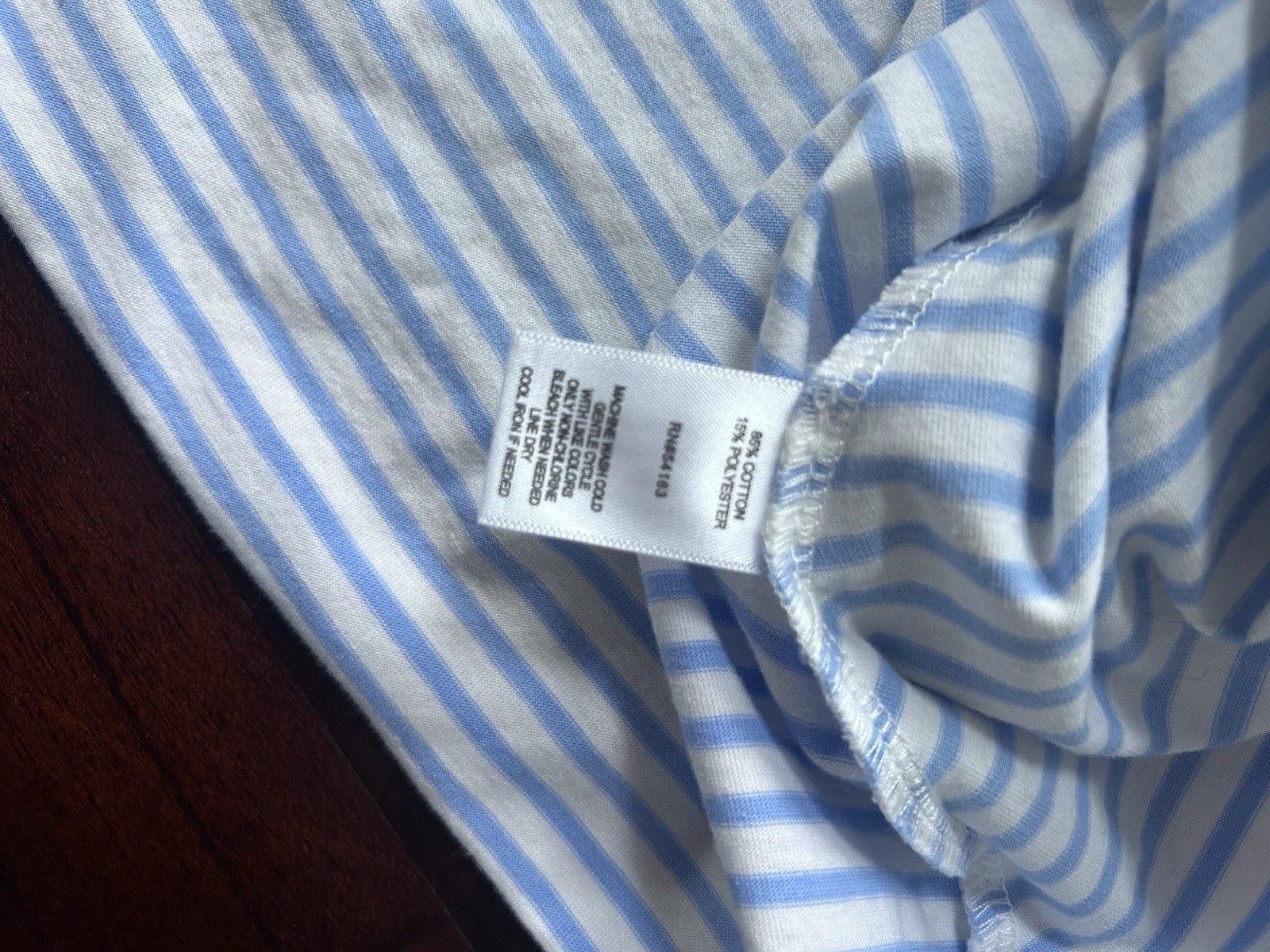 Marc New York Jeans Blue/White Striped Knit Crew Neck Knot Hem Tee size S