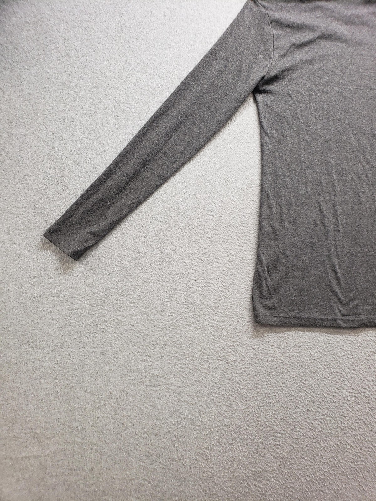 Andrea Jovine Shirt Womens L Gray Turtleneck Long Sleeve Pima Cotton Modal Top
