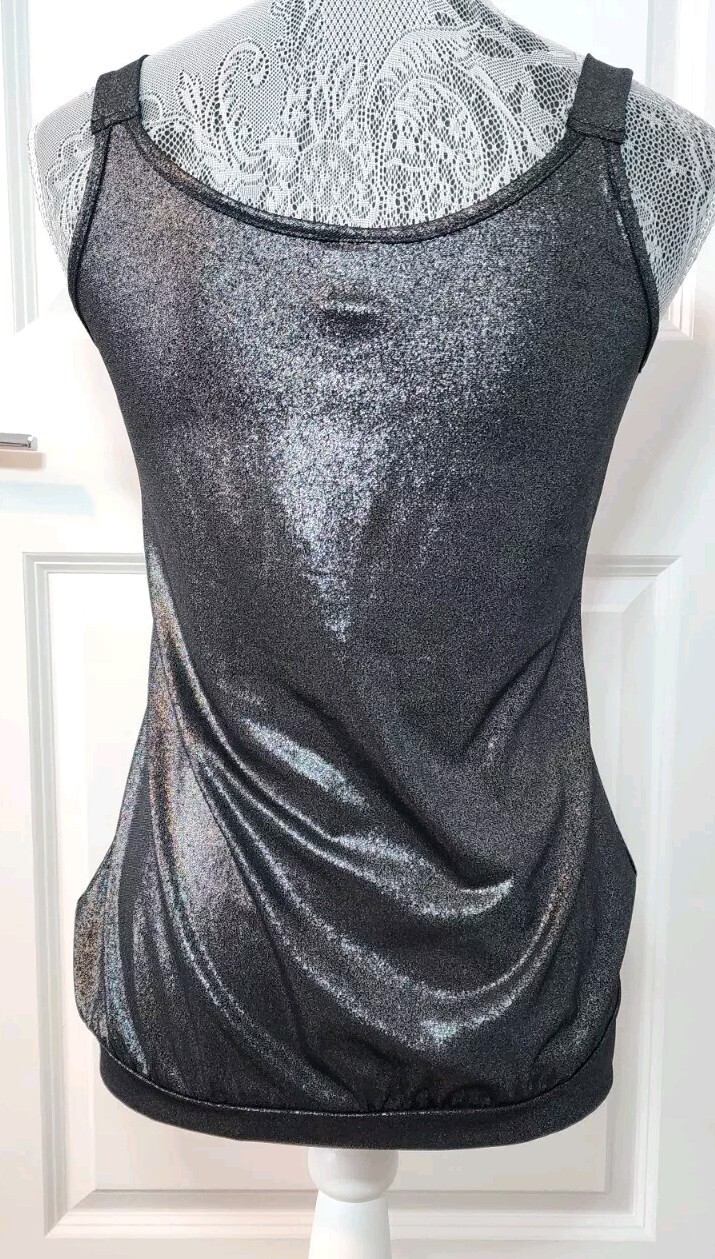 Finesse Womens Metallica Gray Evening Blouse W Jewel Embellishments USA