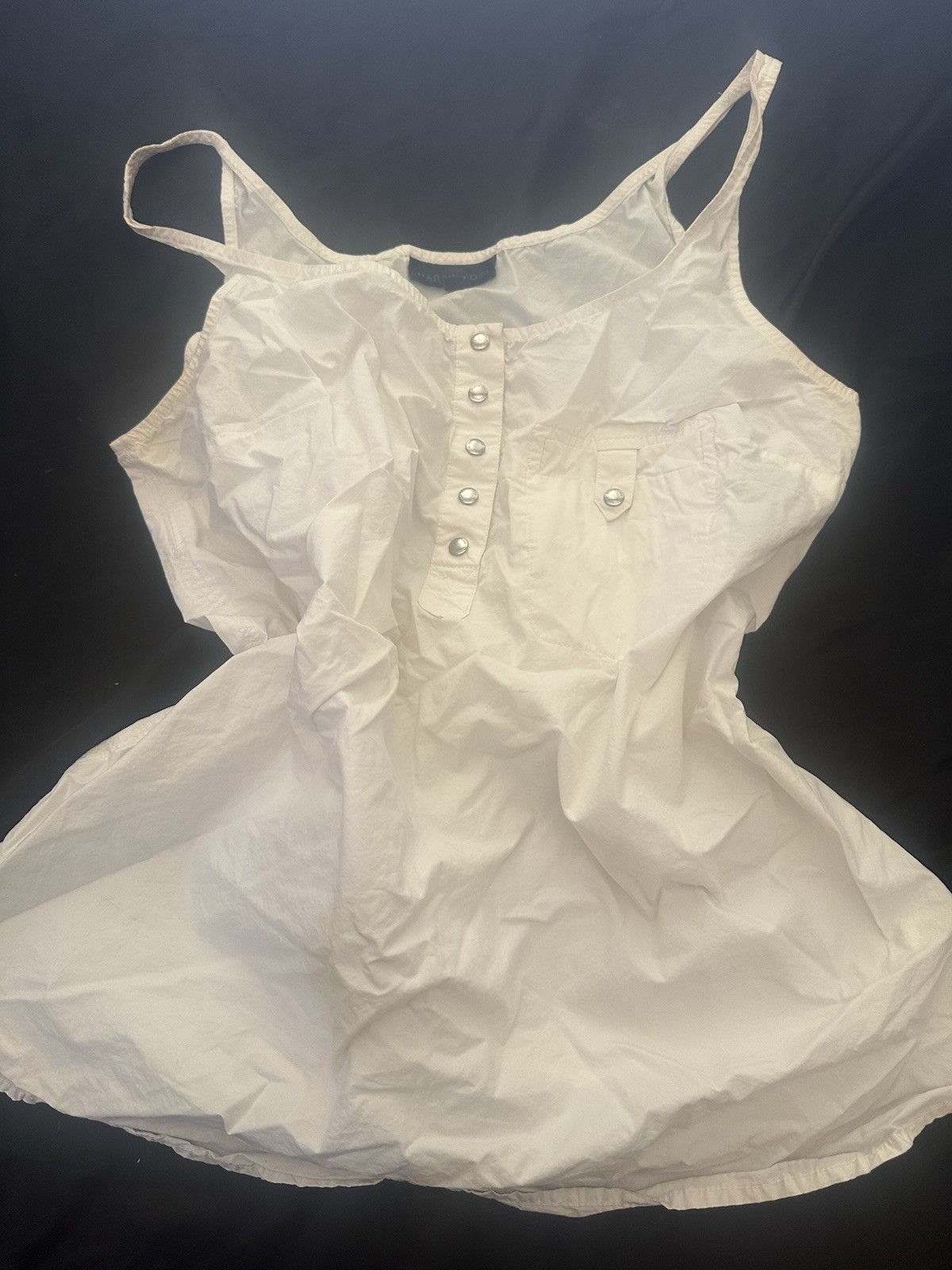 Martin + Osa Women’s White Cotton Woven Camisole Tank Top M Button Front
