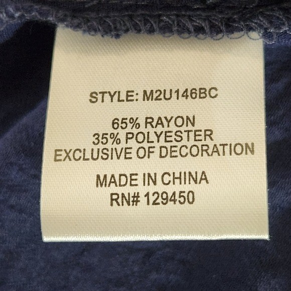 Como Black Navy Short Sleeve Button-Up Blouse Size XL