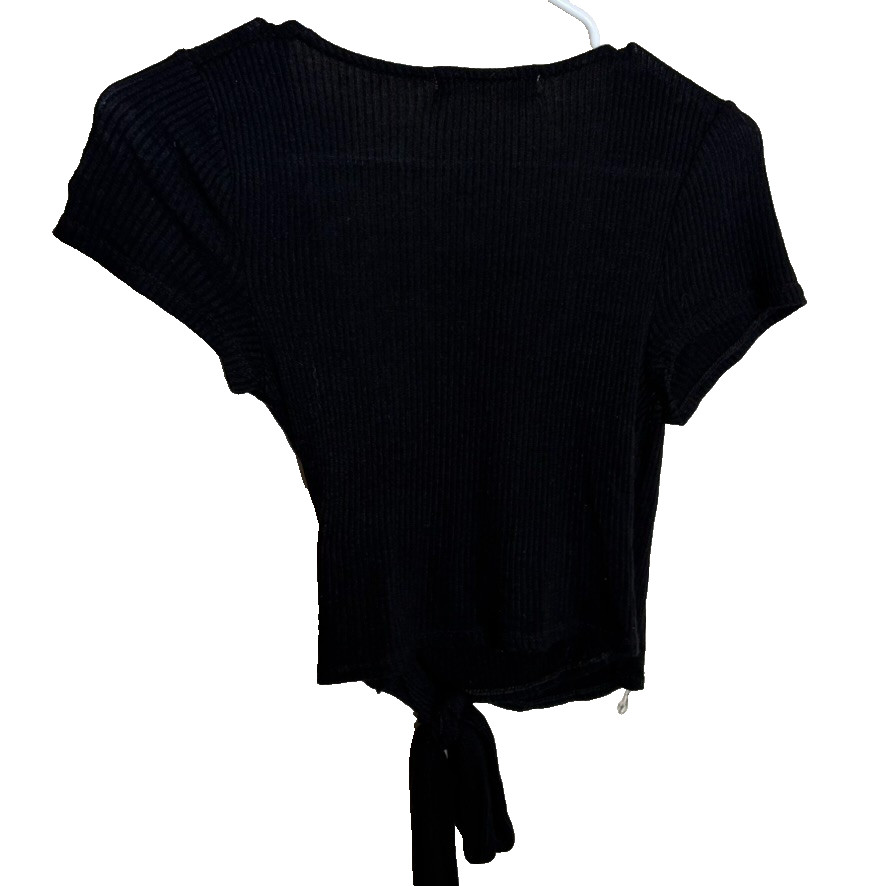 Urban Outfitters x Project Social T Women’s Small Black Casual Tie V-Neck Top