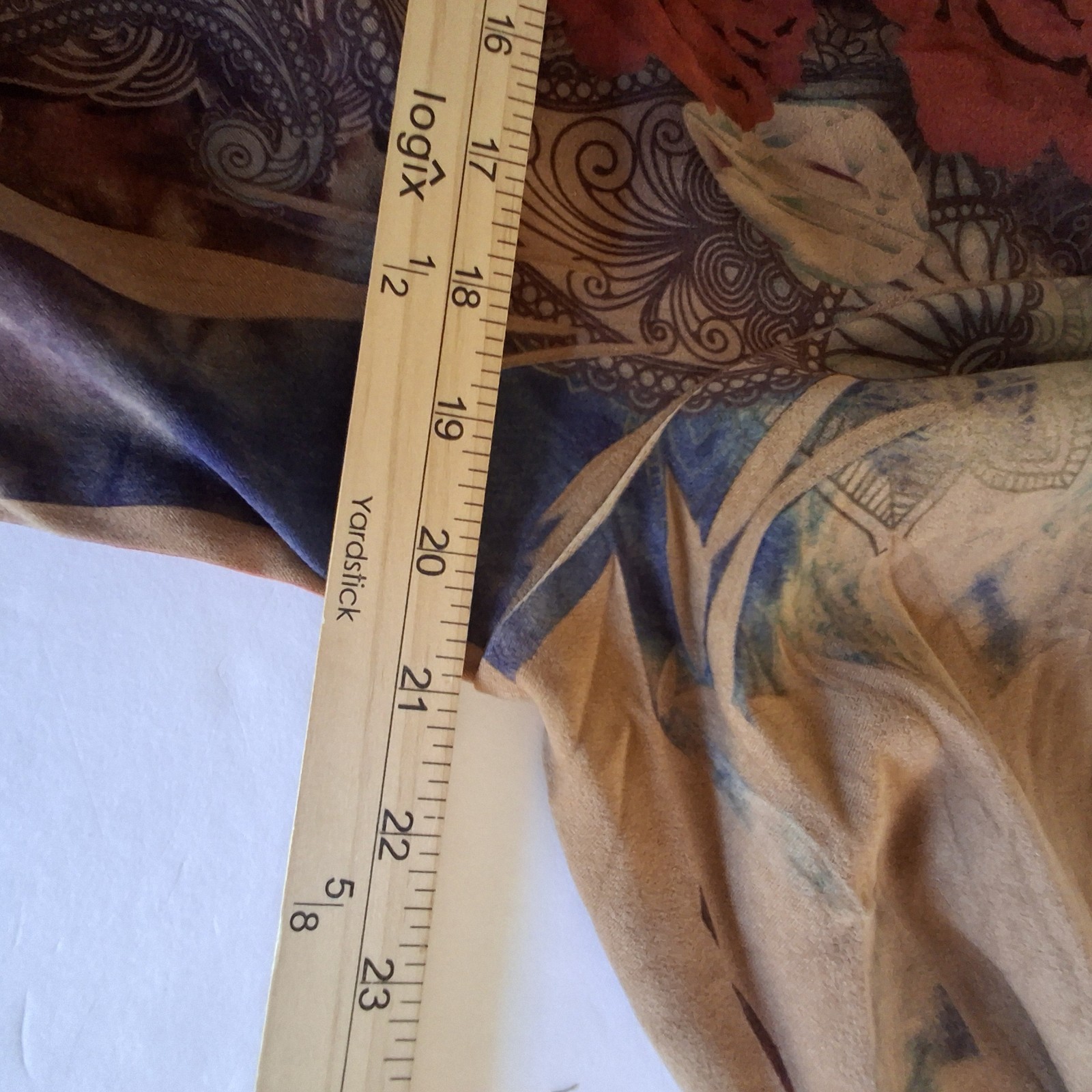 FANTAZIA Lagenlook Tunic Shirt 1X Art To Wear Rose Floral Script Made in USA ITY