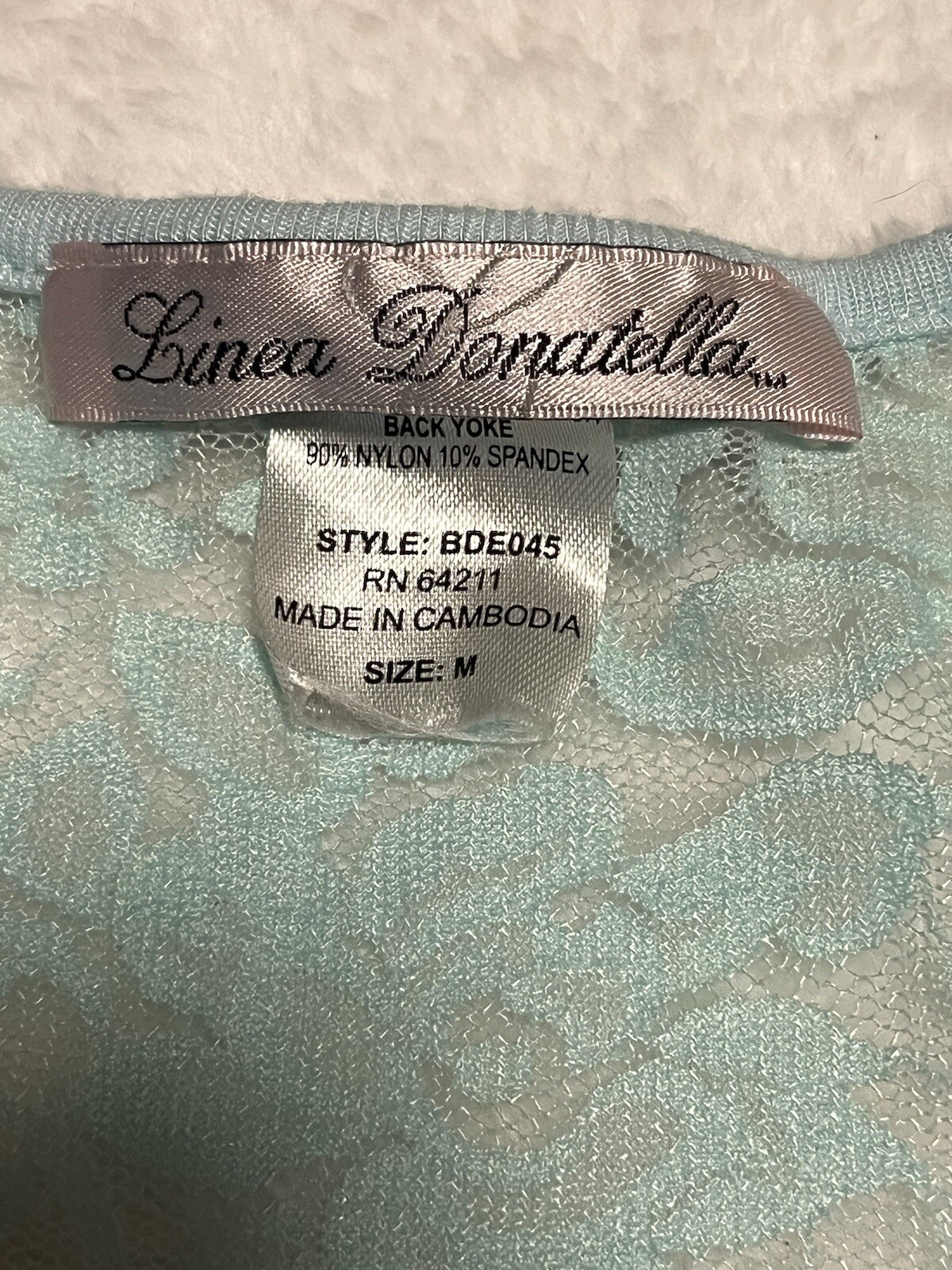 Linea Donatella Tank Top Women’s Medium Blue With Blue Lace
