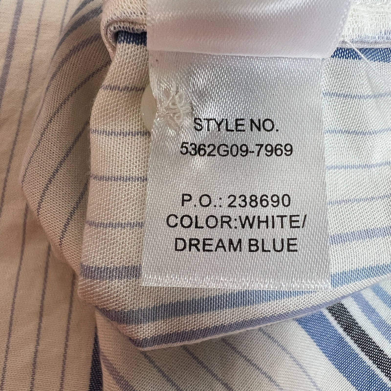 Paige Womens White Dream Blue Striped Notch Lapel Collar Button Up Shirt Size M