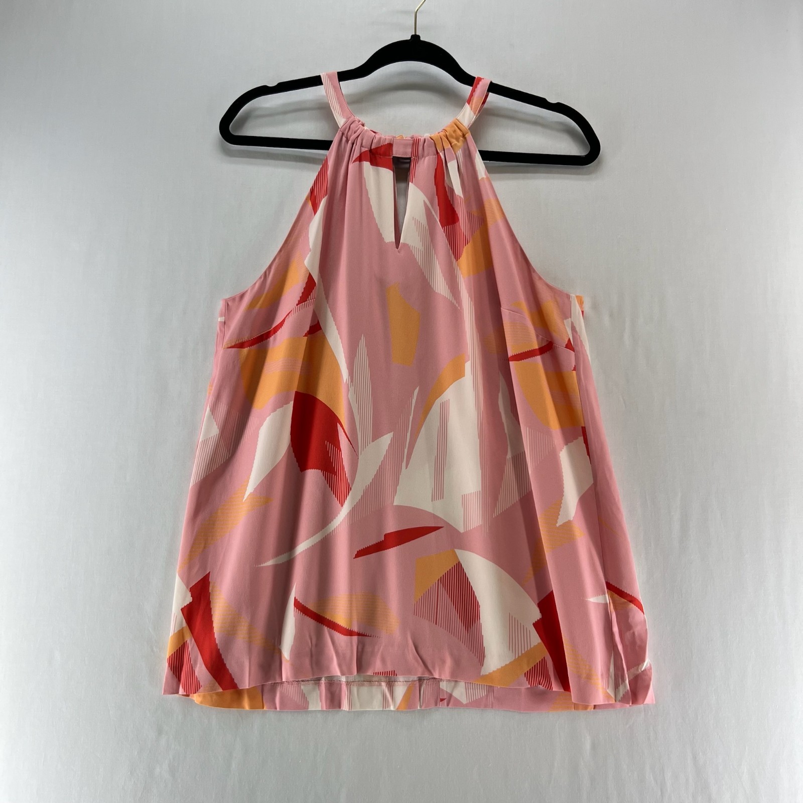 Classiques Entier Halter Neck Top Womens M Silk Stretch Sleeveless Abstract Pink