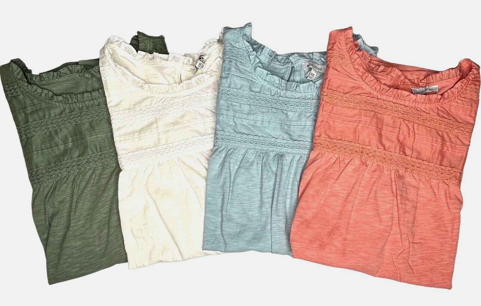 Ella Moss Ladies’ Lace Trim Knit Top *Choose Color & Size*