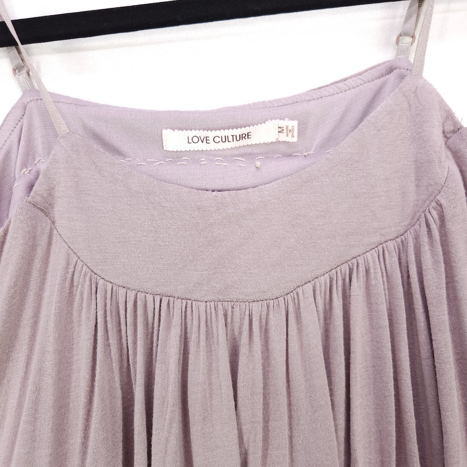 Love Culture Boho Tank Top Womens Medium Gathered Bottom Taupe Pleated Flowy