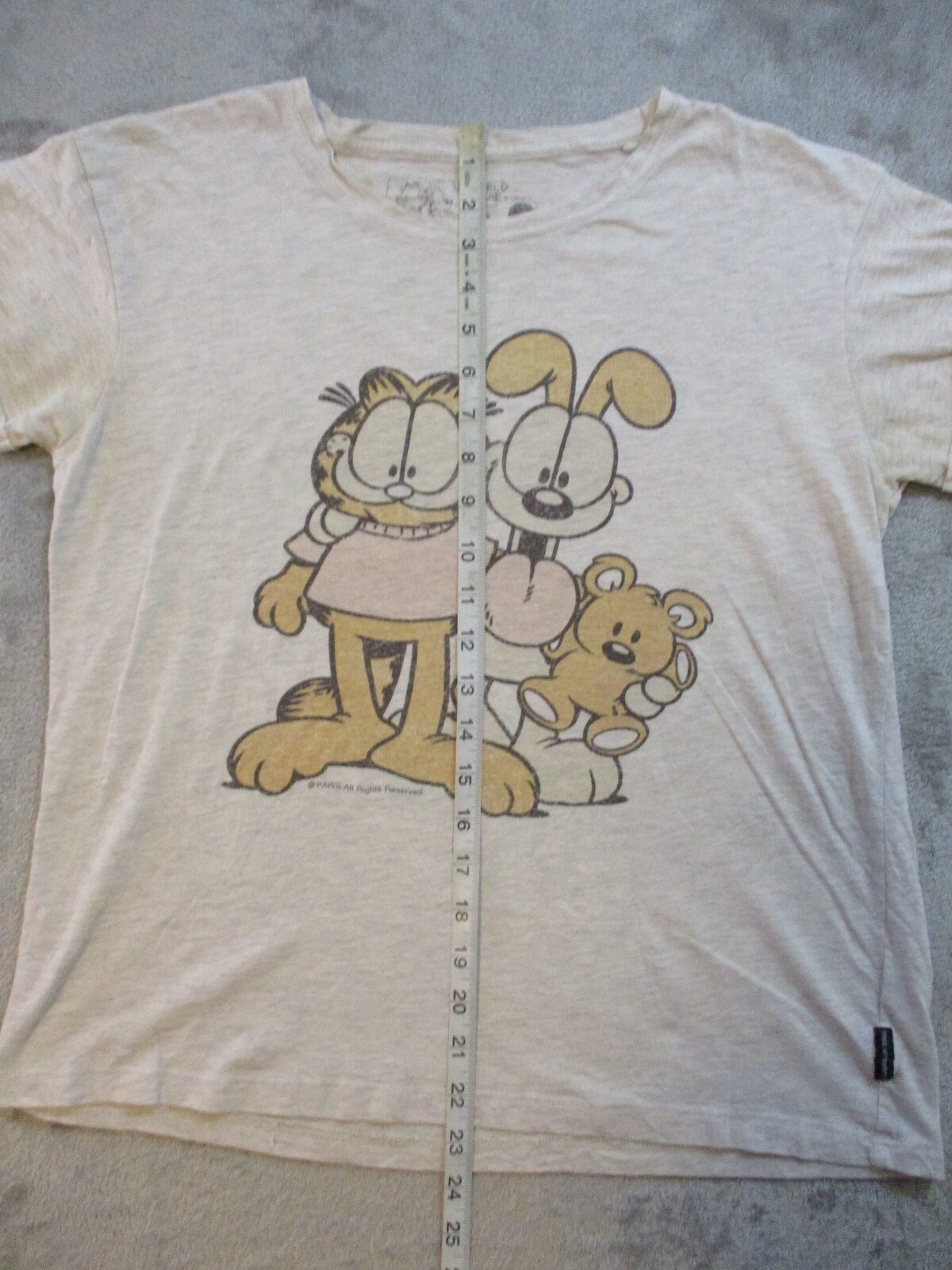 PAWS Garfield Odie Teddy Bear Shirt Womens XL Gray Comics Cartoon