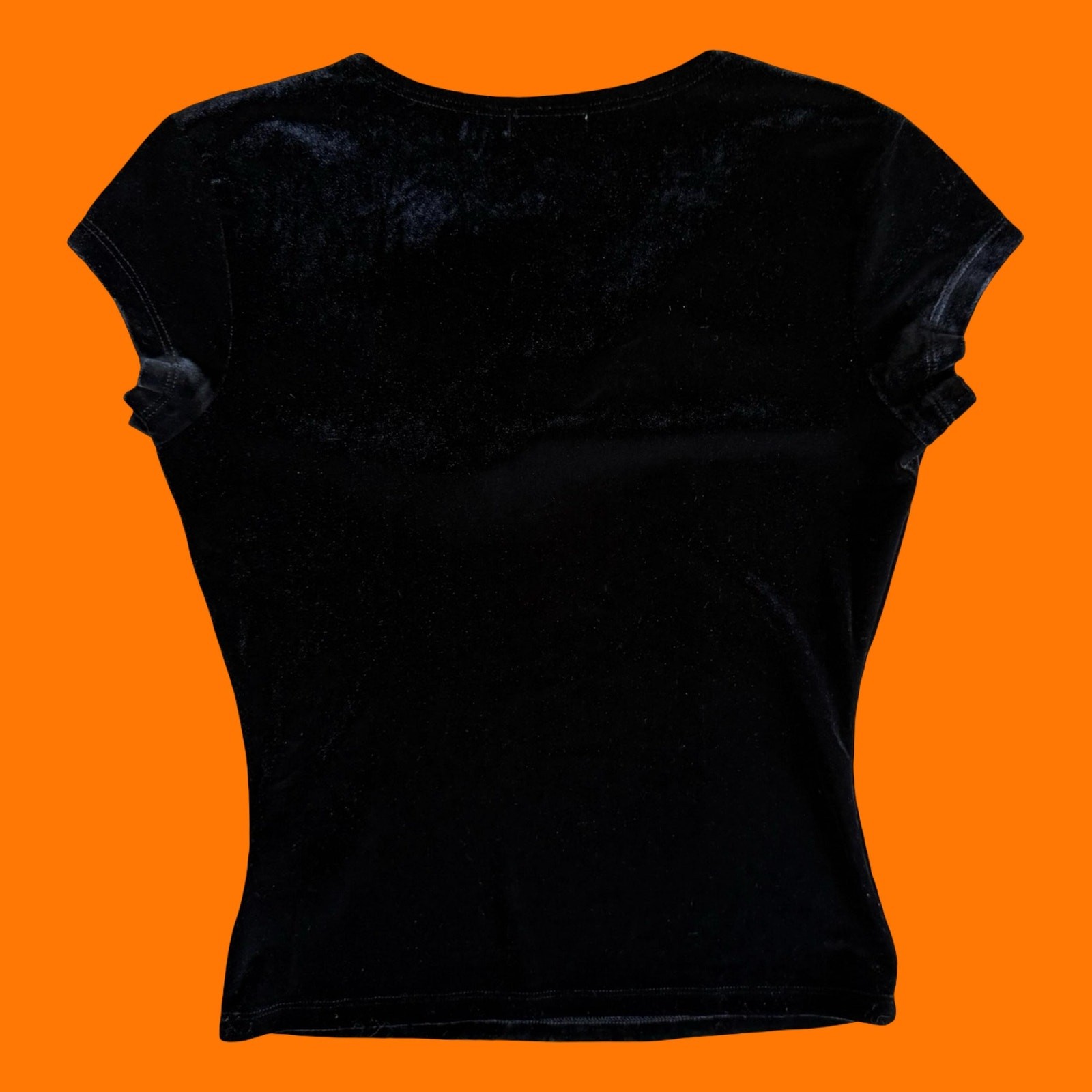 90’s vintage black velvet v neck bodycon top MEDIUM evolution not revolution