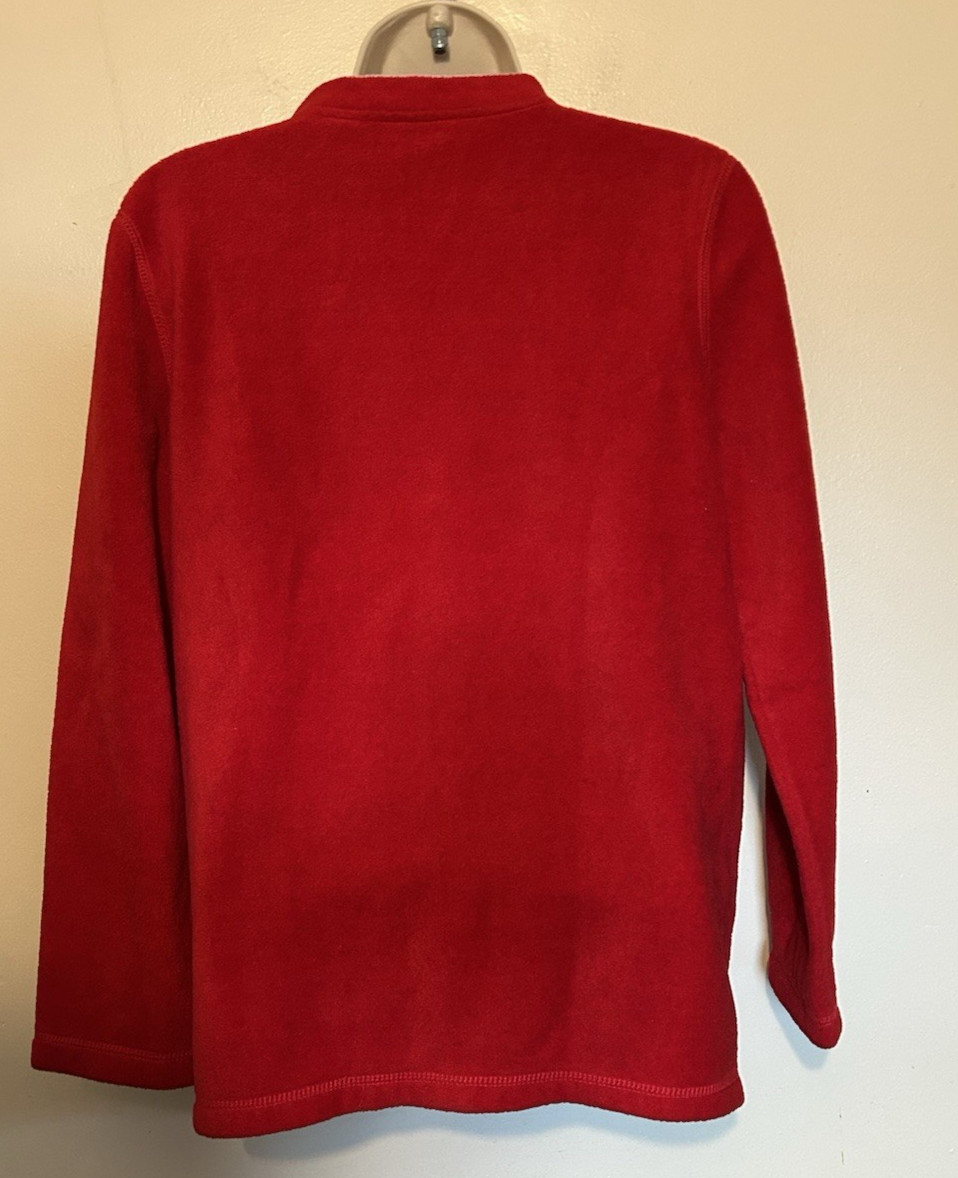Madison Taylor Red Christmas Holiday Santa Snowman Reindeer Fleece Top Size S