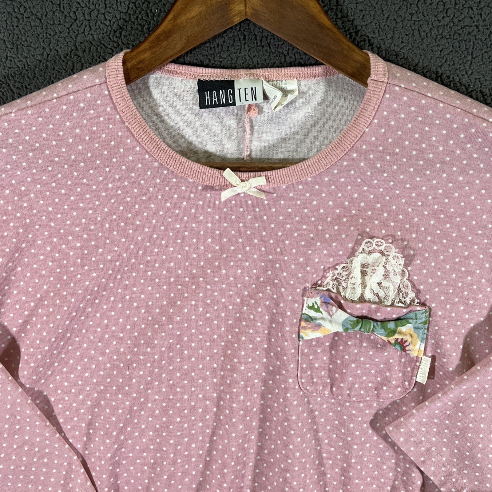 Vintage 90’s Hang Ten Women’s Size Medium Long Sleeve Pink Top Made in USA