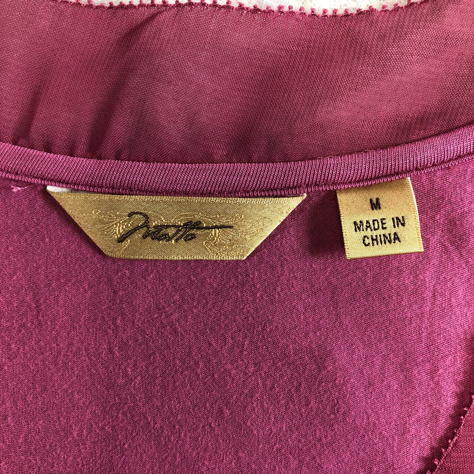 Motto Women Tunic Top Sz M Deep Dusty Rose Regular Fit Scoop Neck 3/4 Sleeve NWT