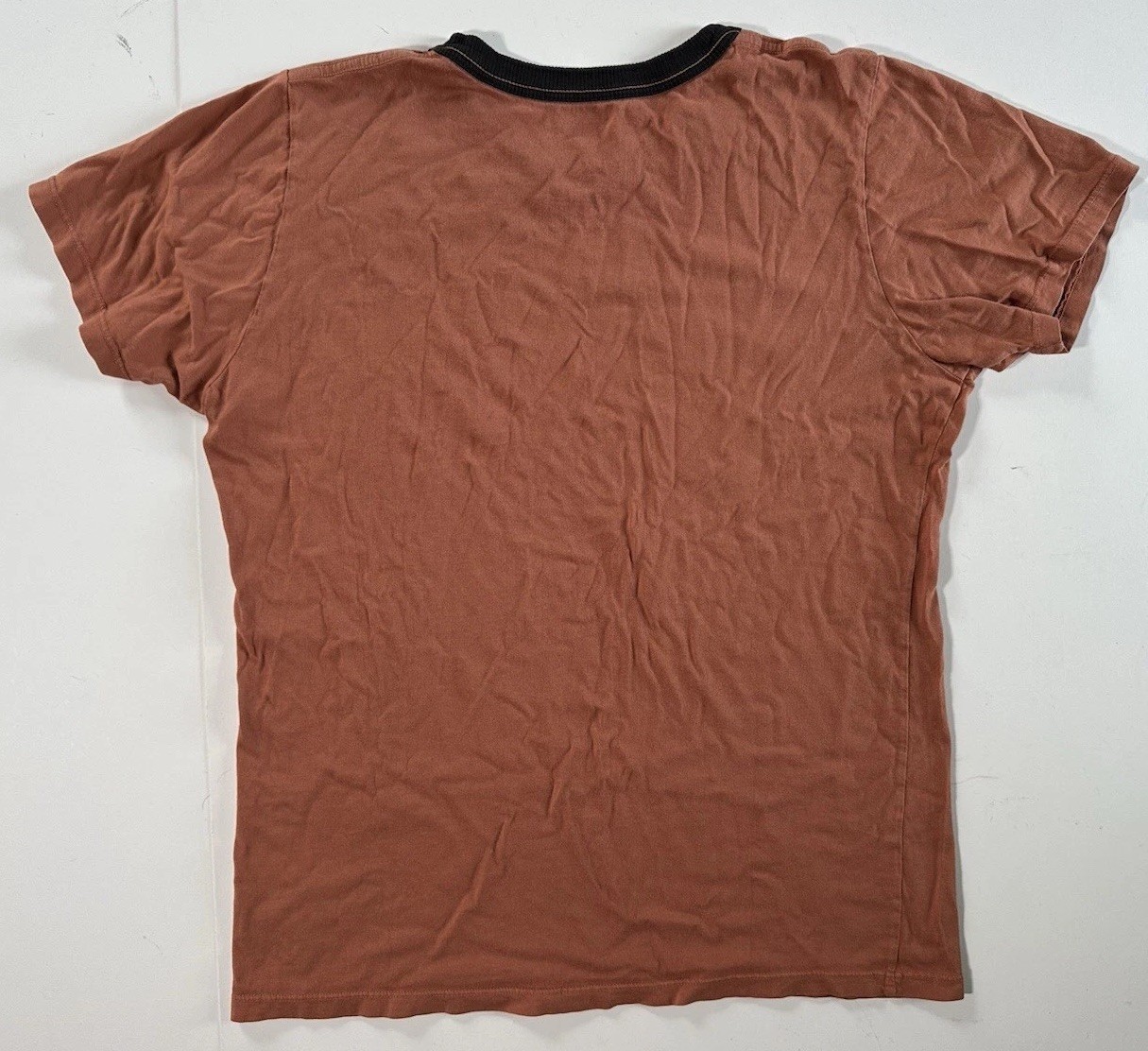 Big Bud Press T Shirt Sz S Terracotta Red Ringer Classic Retro City Sports