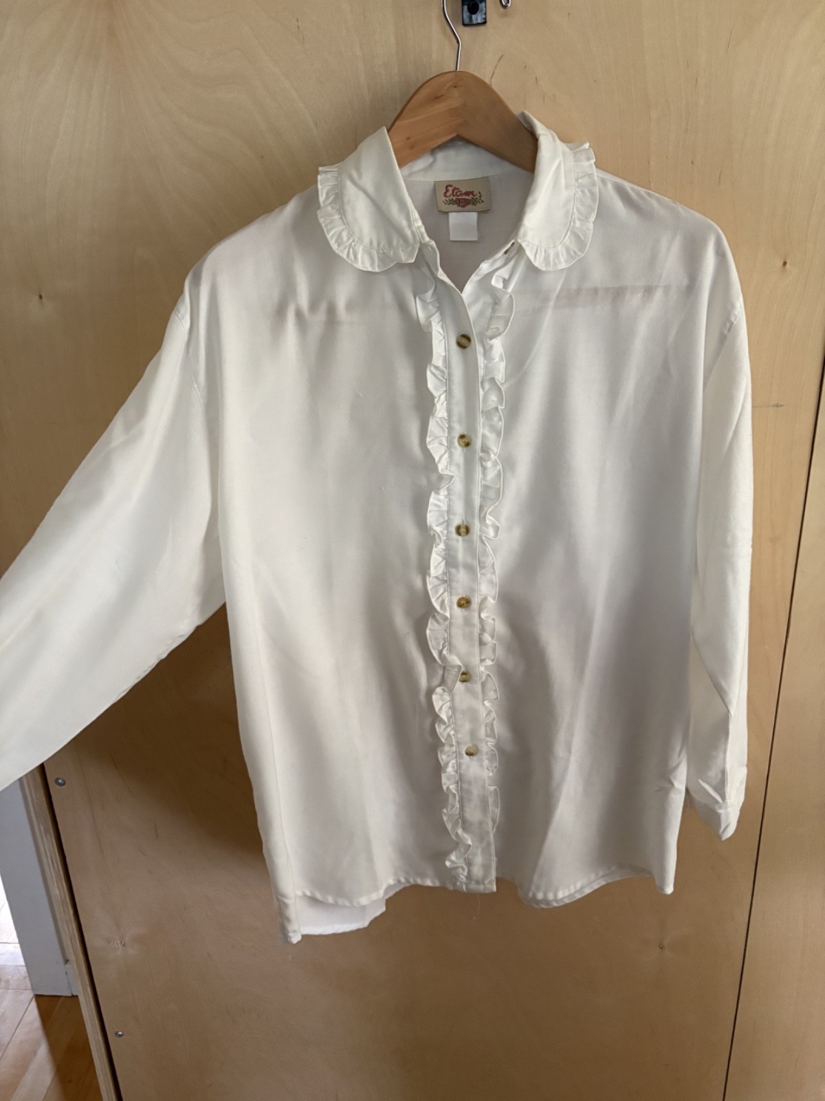 Vintage French Button Down, ETAM, Women’s L, Girly Updated Button Up Clean Girl
