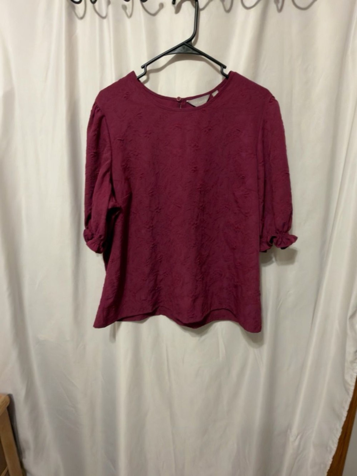 Ted Baker Magenta Brocade Jacquard puff sleeve Womens XL