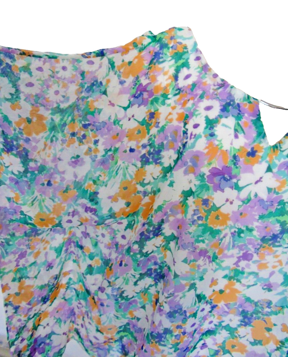 NWT AGB blouse Woman 1X Floral Blouse bat wing sleeve CottageCore BOHO NEW