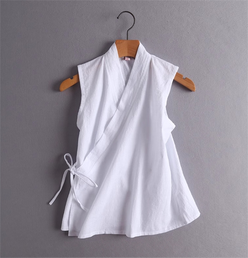 Chinese Style of Hanfu Vest Sleeveless Waistcoat Shirt Tops Sleeveless Women