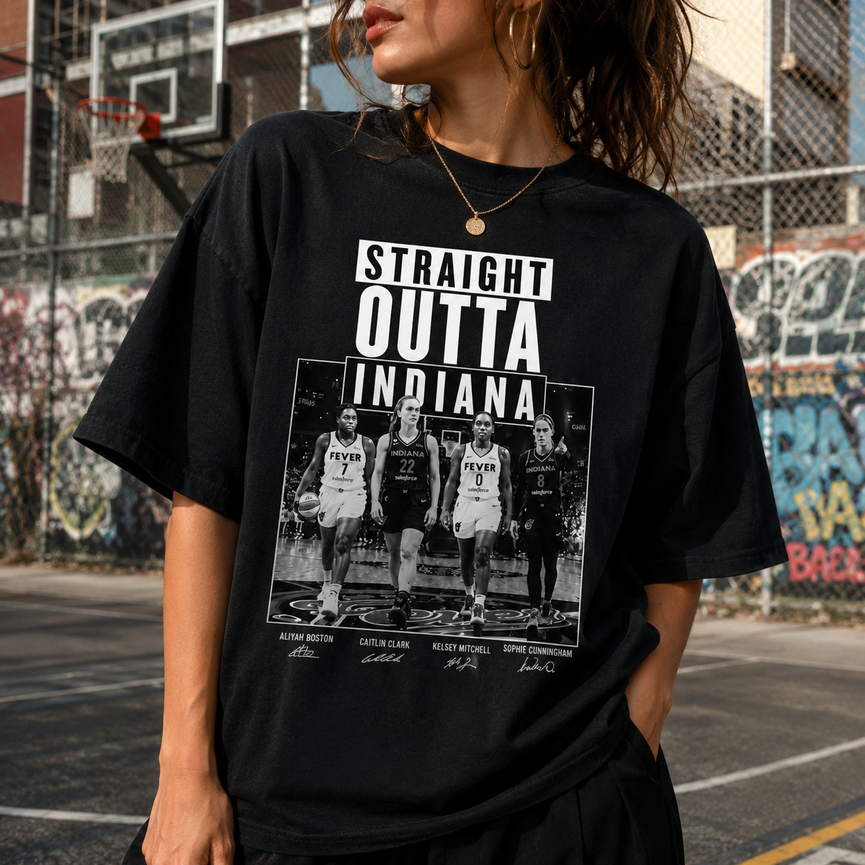 Caitlin Clark And Sophie Cunningham Shirt Indiana Fever Basketball Graphic Tee