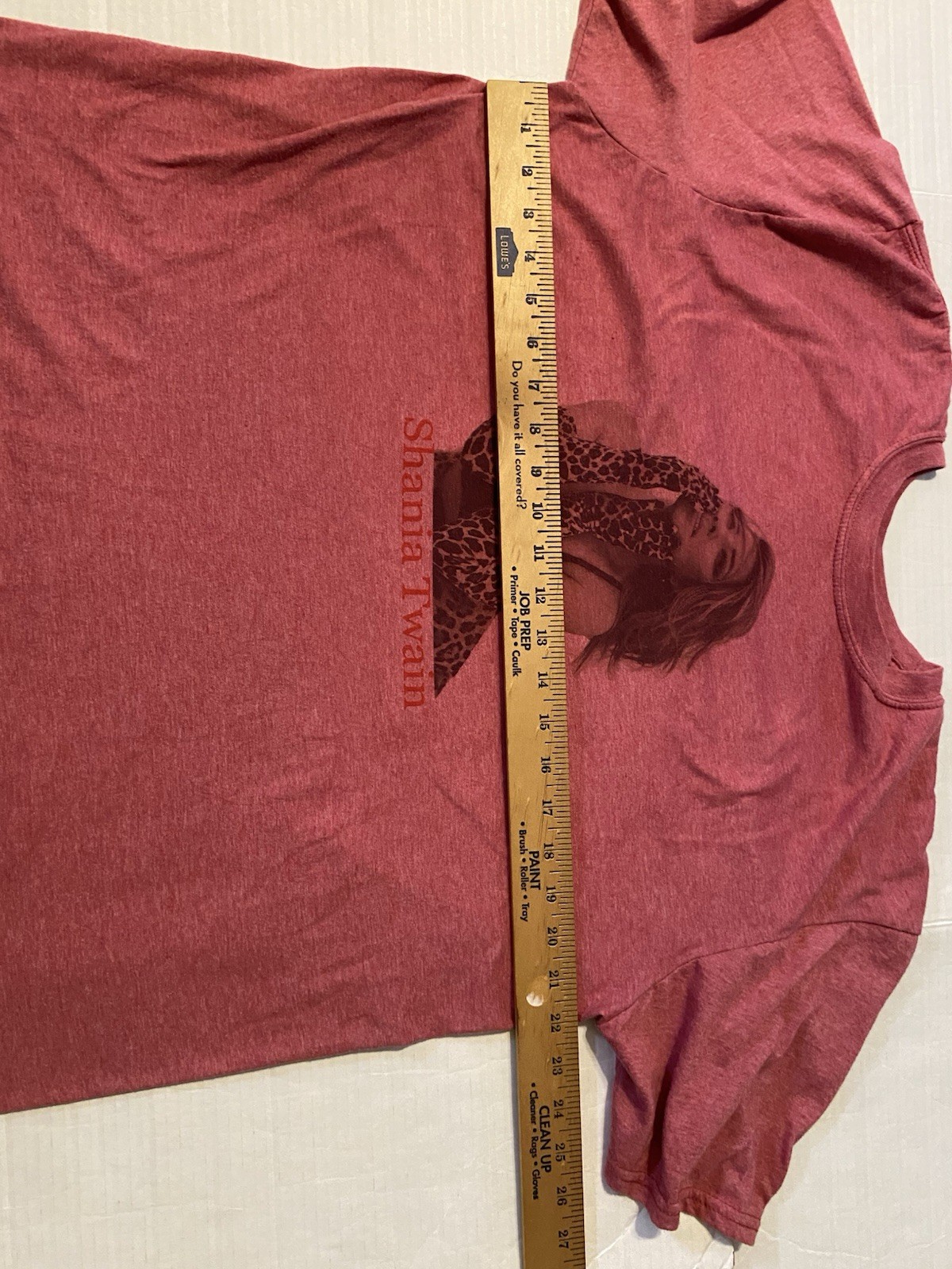 Shania Twain XL red with leopard gloves print short sleeve tee shirt no tag