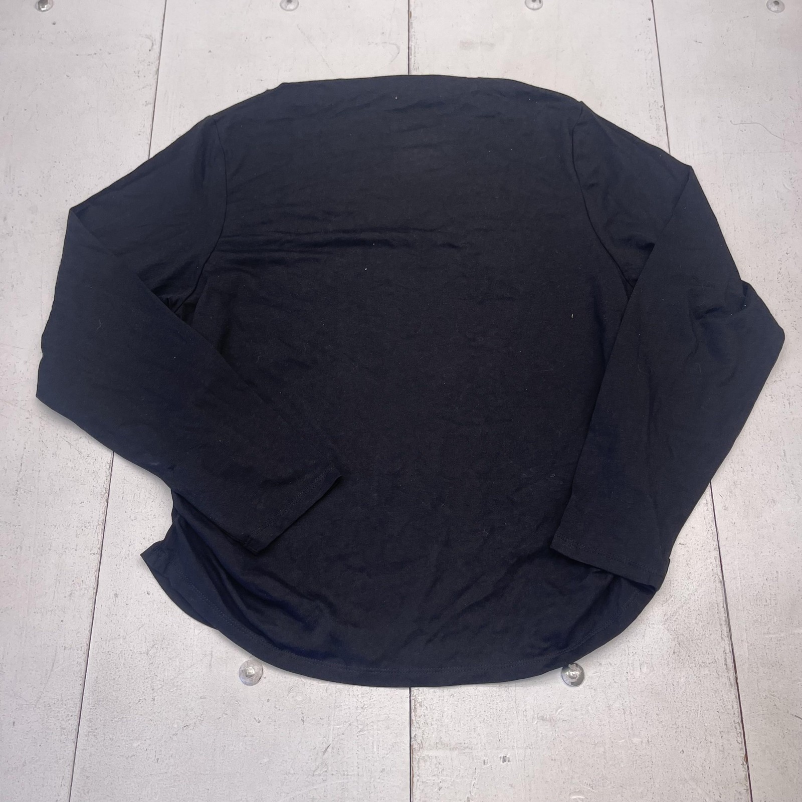 Old Navy Shirt Womens 2XL Black Long Sleeve Stretch Crewneck Tee Tagless Basic