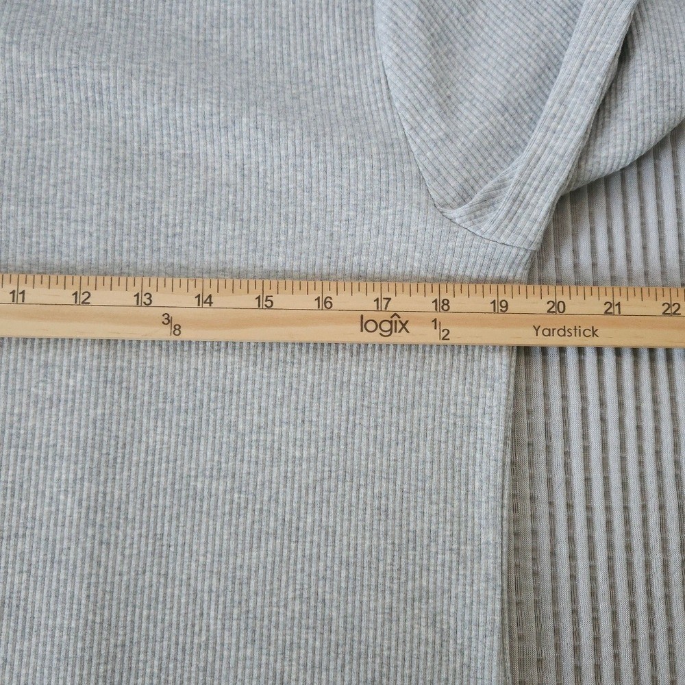 J.Crew Gold Button Ribbed Turtleneck XL Gray Coastal Grandmother Quiet Luxu