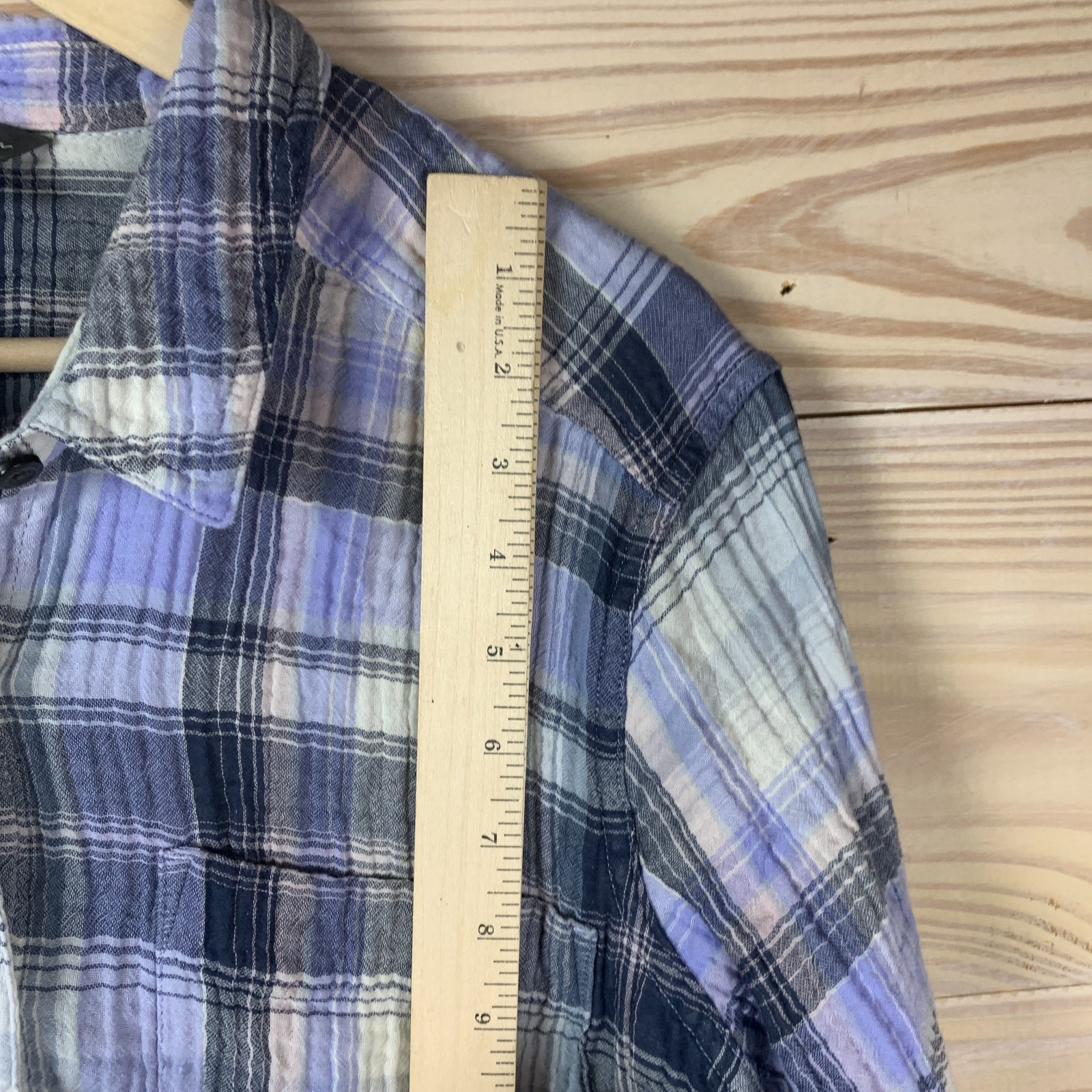 Eddie Bauer Shirt Womens XL Double Layer Gauzy Plaid Button Up Outdoor Preppy