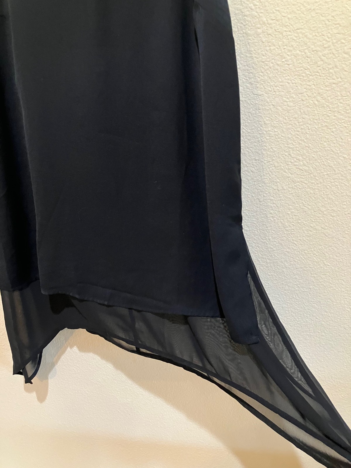 Worthington Black Sheer Overlay Tunic Top Layered Sleeveless Hi Low Flowy Size M