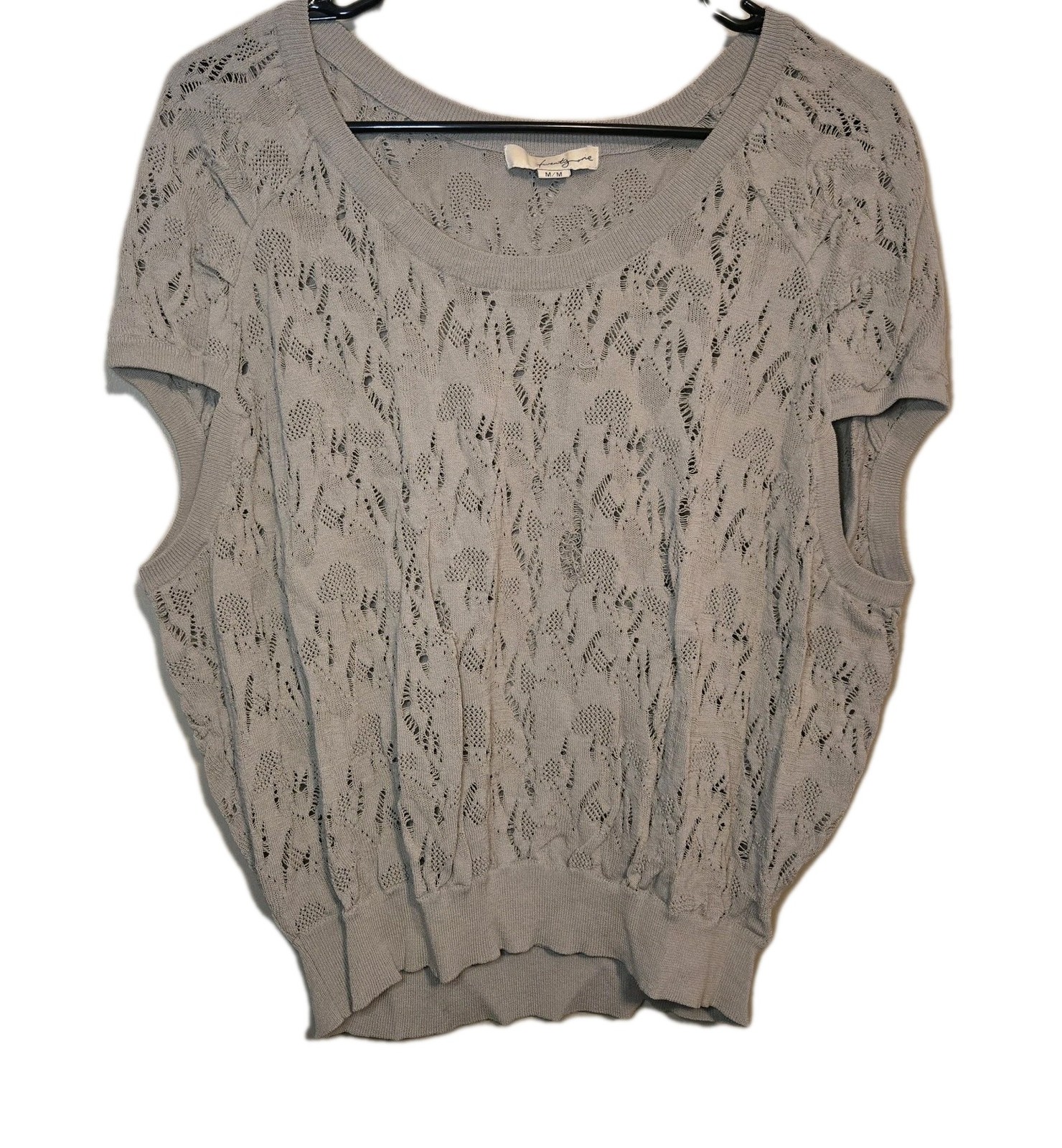 Twenty-one By Forever 21 Women’s Open Knit Layering Top Gray Size Medium