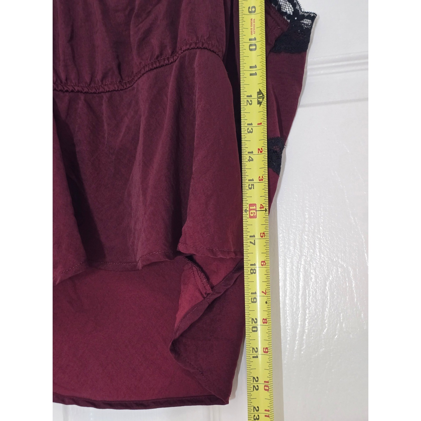 Wild Fable Burgundy Lace Trim Camisole Top Dark Feminine Y2K Romantic Goth L XL