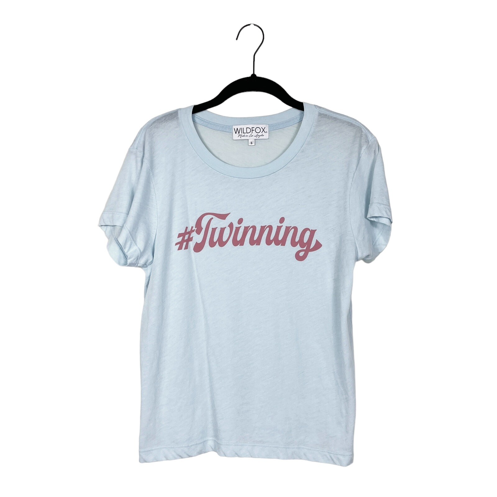 Wildfox Top Size S Couture Revolve Blue Twinning No9 Short Sleeve CoconutGirl
